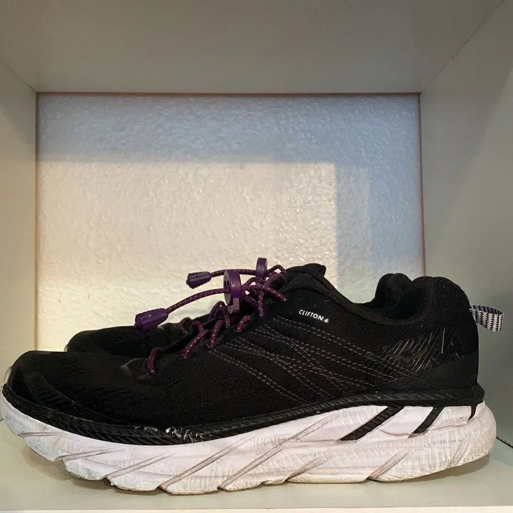 Hoka One One Mens Clifton 6 Black Running Walking Sneakers